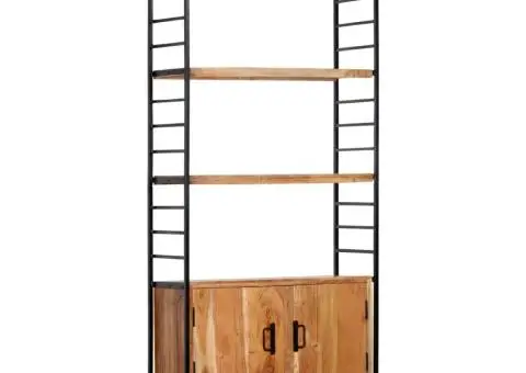 Bibliotecă cu 4 niveluri, 80x30x180 cm, lemn masiv de acacia - 1/5