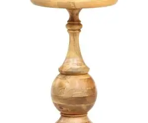 Masă laterală rotundă, 43 x 43 x 66 cm, lemn masiv de mango