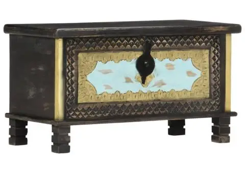 Ladă de depozitare, negru, 80 x 40 x 45 cm, lemn masiv de mango - 5/5