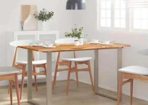 Masă de bucătărie, 140 x 70 x 76 cm, lemn masiv de acacia - 1/5