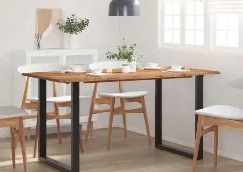 Masă de bucătărie, 154x80x76 cm, lemn masiv de acacia - 1/5