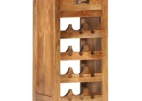 Dulap sticle de vin, 40x30x80 cm, lemn masiv de acacia - 1/5