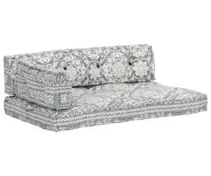 Pernă pentru canapea din paleți, gri deschis, textil, petice