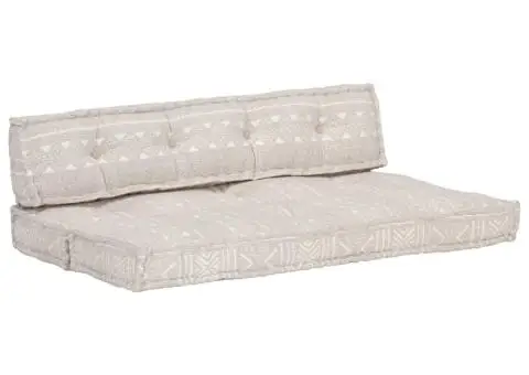 Pernă pentru canapea din paleți, maro deschis, textil, petice - 1/5