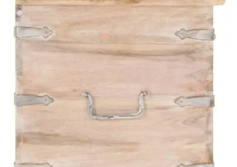 Cufăr, 40 x 40 x 40 cm, lemn masiv de acacia - 4/5