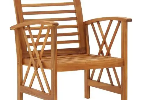 Scaune de grădină, 2 buc., lemn masiv de acacia - 2/5