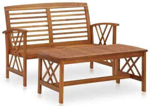 Set mobilier de grădină, 2 piese, lemn masiv de acacia - 1/5