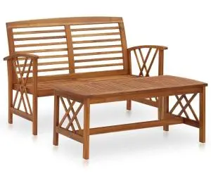 Set mobilier de grădină, 2 piese, lemn masiv de acacia