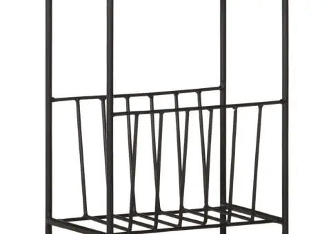 Suport pentru reviste, 40x30x50 cm, lemn masiv de mango și oțel - 1/5