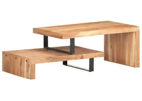 Set măsuțe de cafea, 2 piese, lemn masiv de acacia - 1/5