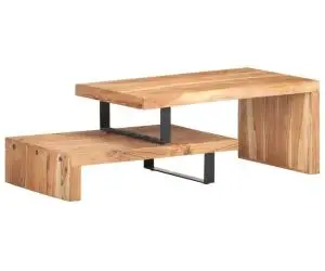 Set măsuțe de cafea, 2 piese, lemn masiv de acacia