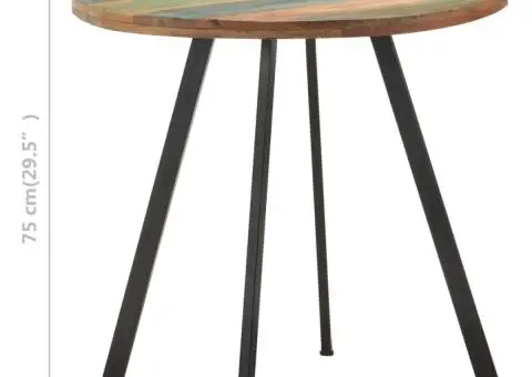 Masă de bucătărie, 80 cm, lemn masiv reciclat - 4/5