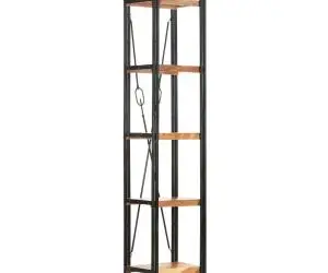 Bibliotecă cu 5 rafturi, 40x30x180 cm, lemn masiv de acacia