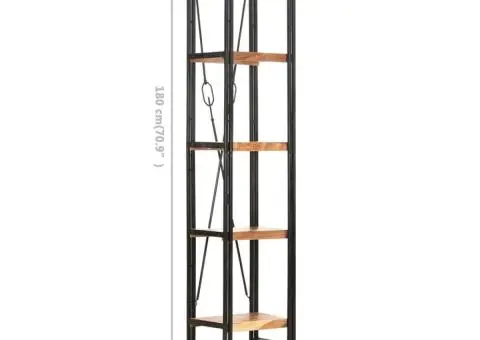 Bibliotecă cu 5 rafturi, 40x30x180 cm, lemn masiv de acacia - 5/5