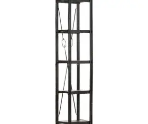 Bibliotecă cu 5 rafturi, negru, 40x30x180 cm, lemn masiv mango