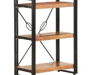 Bibliotecă cu 3 rafturi, 60x30x80 cm, lemn masiv de acacia
