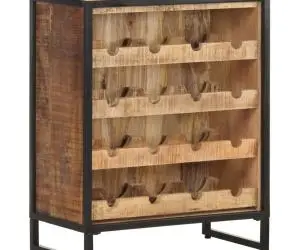 Dulap vinuri, 62 x 33 x 78,5 cm, lemn de mango nefinisat