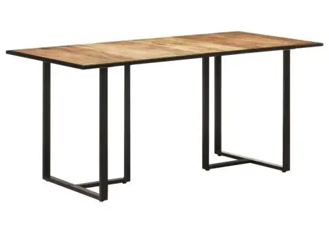 Masă de bucătărie, 160 cm, lemn de mango nefinisat - 1/5
