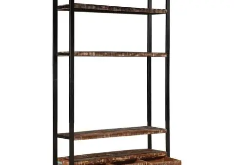 Bibliotecă, 118x30x200 cm, lemn masiv de acacia - 4/5