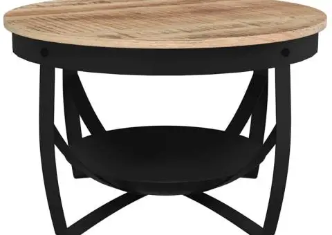 Măsuță de cafea, Ø68x43 cm, lemn de mango nefinisat - 5/5