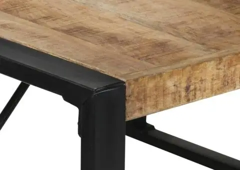 Masă de bucătărie, 140x140x75 cm, lemn de mango nefinisat - 4/5