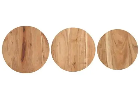 Mese laterale, 3 buc., lemn masiv de acacia - 5/5