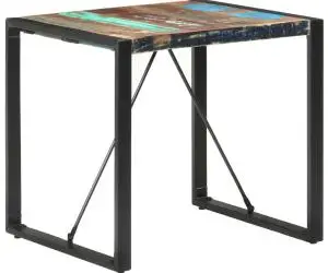 Masă de bucătărie, 80x80x75 cm, lemn masiv reciclat