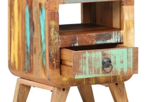 Noptieră, 30x30x41 cm, lemn masiv reciclat - 2/5