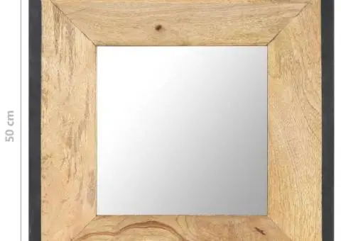 Oglindă 50x50 cm, lemn masiv de mango - 5/5