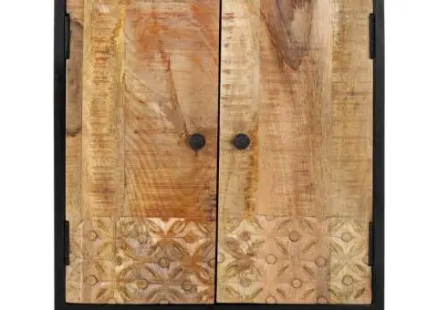 Servantă sculptată manual, 60x35x75 cm, lemn masiv de mango - 4/5