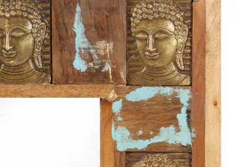 Oglindă cu placare Buddha, 110x50 cm, lemn masiv reciclat - 4/5