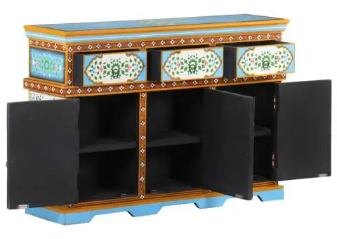 Servantă vopsită manual multicolor, 110x30x76 cm, lemn mango - 4/5