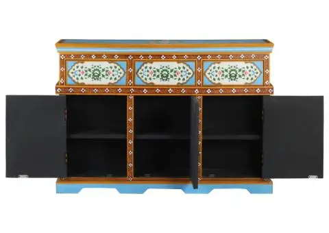 Servantă vopsită manual multicolor, 110x30x76 cm, lemn mango - 5/5