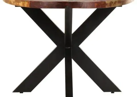 Masă de bucătărie, 200x100x75 cm, lemn masiv reciclat, ovală - 3/5