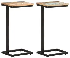 Mese laterale, 2 buc., 31,5x24,5x64,5 cm, lemn masiv reciclat