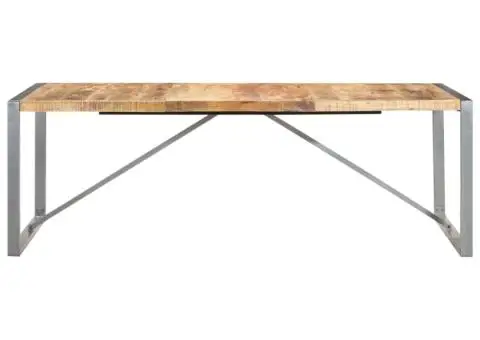 Masă de bucătărie, 220x100x75 cm, lemn masiv de mango nefinisat - 2/5