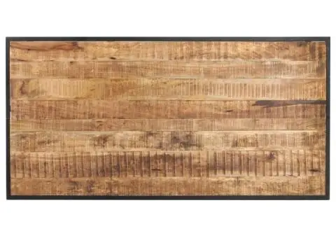 Masă de bucătărie, 140 cm, lemn de mango brut - 4/5