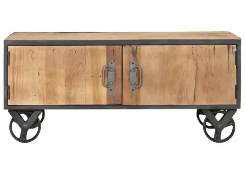 Măsuță de cafea, 90x50x39 cm, lemn masiv reciclat - 3/5