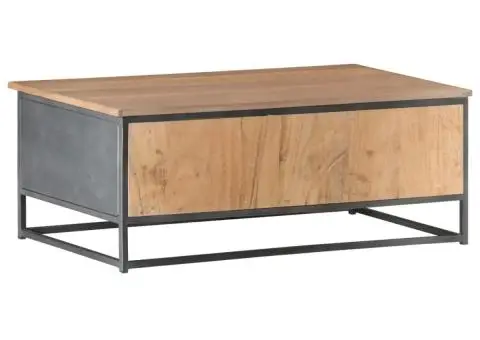 Măsuță de cafea, gri, 90x50x35 cm, lemn masiv de acacia - 4/5