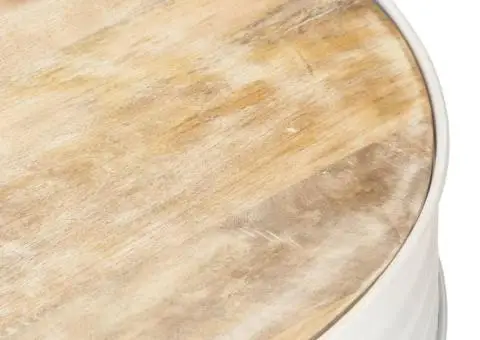 Măsuță de cafea, alb, 68 x 68 x 36 cm, lemn masiv de mango - 4/5