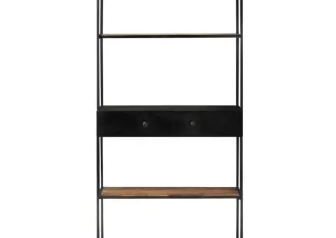 Bibliotecă, 80x35x180 cm, lemn mango nefinisat & fier - 3/5