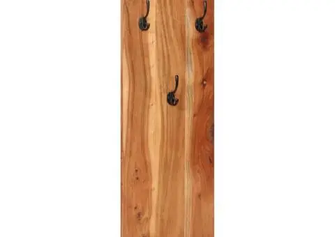 Cuier de haine de perete 2 buc. 36x3x110 cm, lemn masiv acacia - 2/5