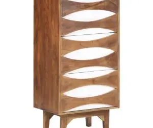 Scrin cu sertare, 43,5 x 35 x 90 cm, lemn masiv de acacia