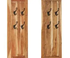 Cuiere de haine, 2 buc., 38x100 cm, lemn masiv de acacia
