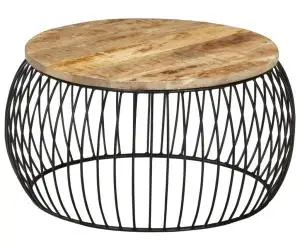 Măsuță de cafea, Ø68 cm, lemn de mango nefinisat