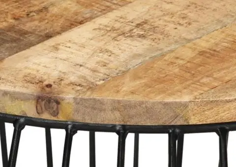 Măsuță de cafea, Ø68 cm, lemn de mango nefinisat - 4/5