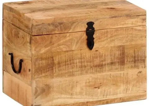 Cutie de depozitare, 39x28x31 cm, lemn masiv de mango - 1/5