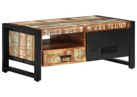 Măsuță de cafea, 100x50x41 cm, lemn masiv reciclat - 1/5