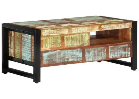 Măsuță de cafea, 100x50x41 cm, lemn masiv reciclat - 3/5