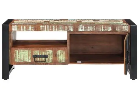 Măsuță de cafea, 100x50x41 cm, lemn masiv reciclat - 4/5